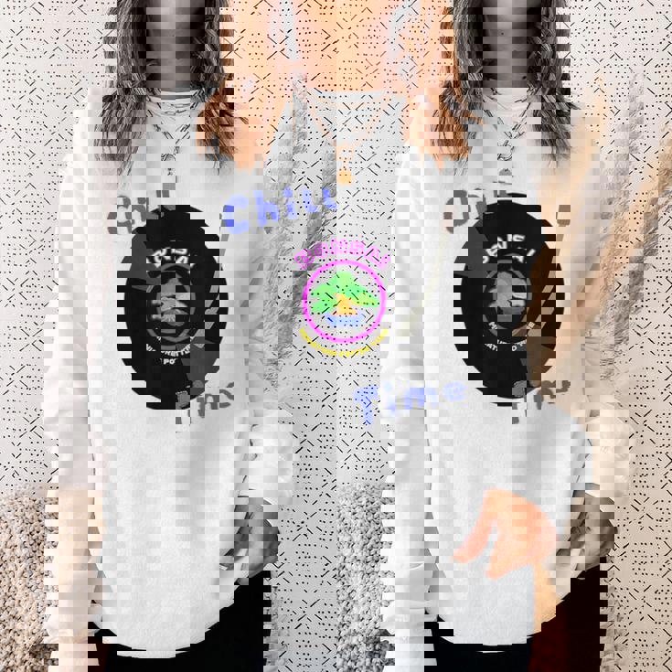 盆栽×レコード 静かに過ごすチル時間デザイン スウェットシャツ 彼女への贈り物