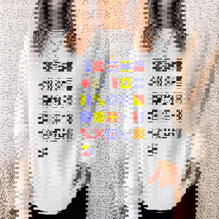 航海信号旗 アルファベット スウェットシャツ 彼女への贈り物