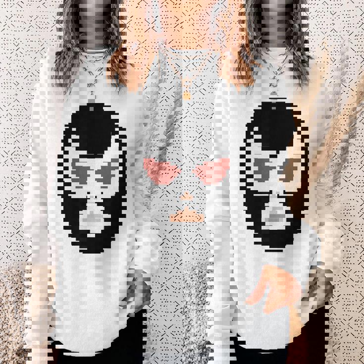覆面レスラー マスク ピクセルアート ドット絵 怪人 プロレス スウェットシャツ 彼女への贈り物
