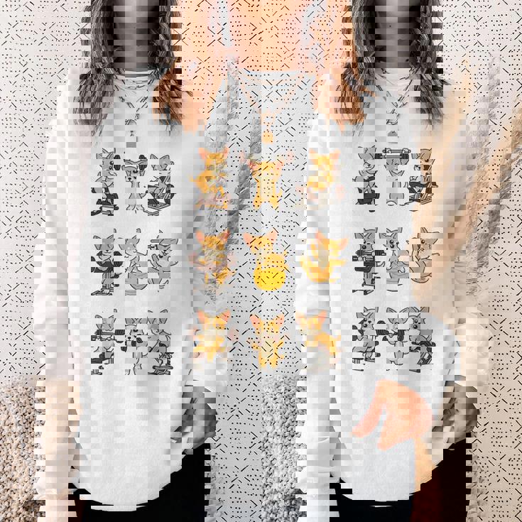 面白いtシャツ 犬 チワワ 筋トレ ジム イヌ グッズ かわいい おもしろtシャツ 面白い 服 ネタ 運動 スウェットシャツ 彼女への贈り物