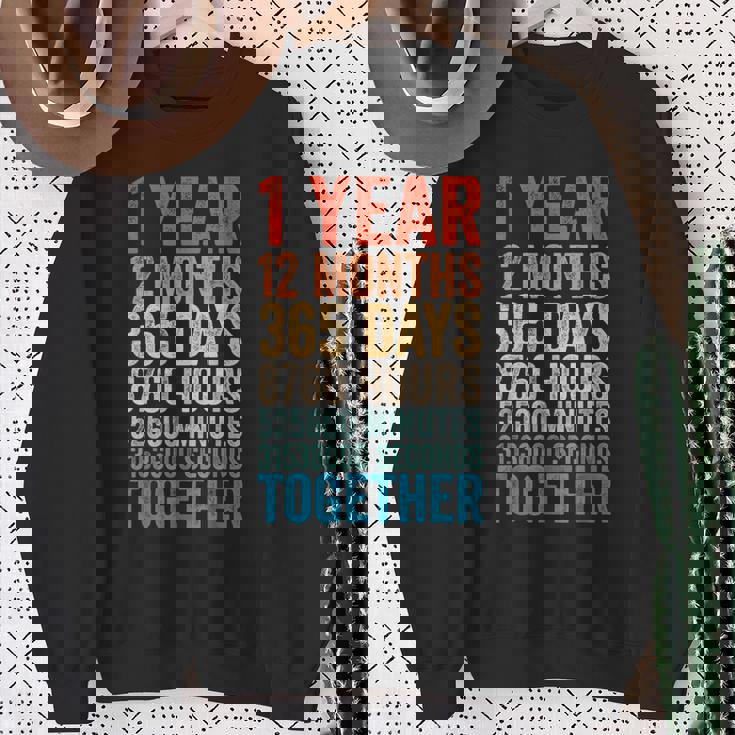 1年記念日 彼 彼女 カップル 1回目の結婚 スウェットシャツ 年配の女性への贈り物