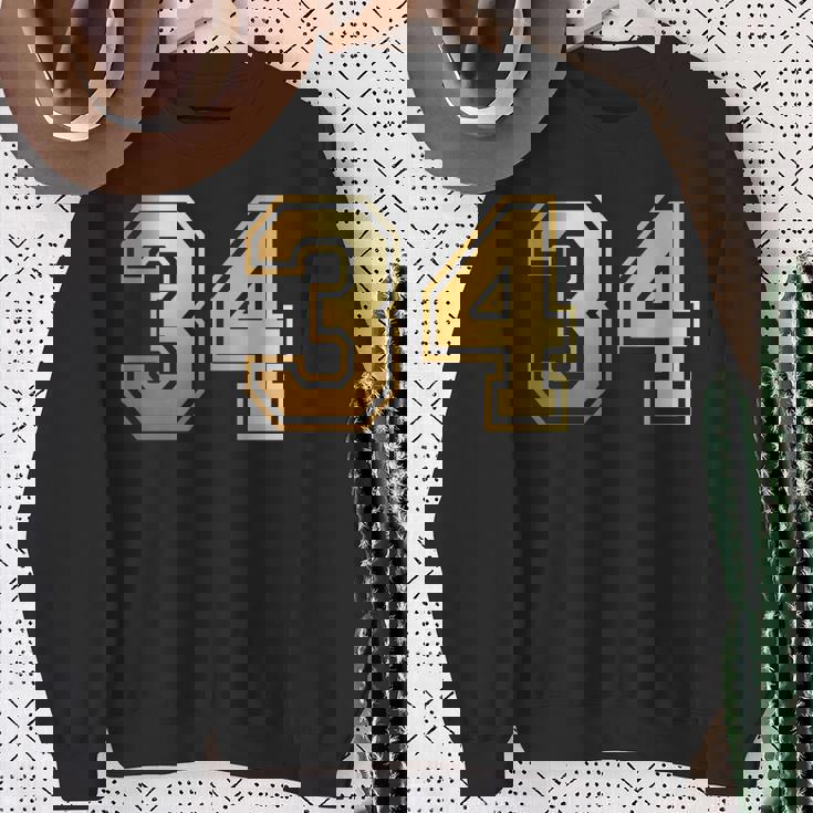 34 ナンバー34 チーム スポーツ グラフィック 代表チームのマッチング 長袖tシャツ スウェットシャツ 年配の女性への贈り物