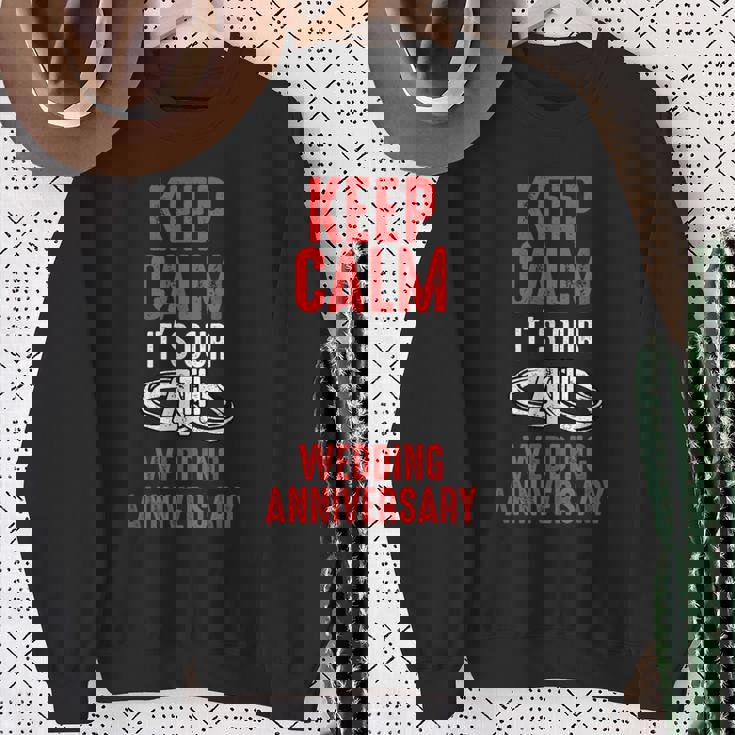 4年目の結婚記念日 夫 妻 カップル 結婚 スウェットシャツ 年配の女性への贈り物