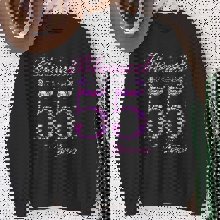 55歳の55歳の誕生日パーティーに神の祝福 スウェットシャツ 年配の女性への贈り物