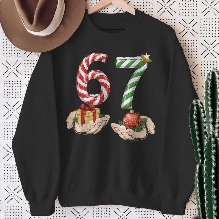 6 7 Meme 67 Christmas Pajamas Holiday Gen Alpha Slang Sweatshirt Gifts for Old Women