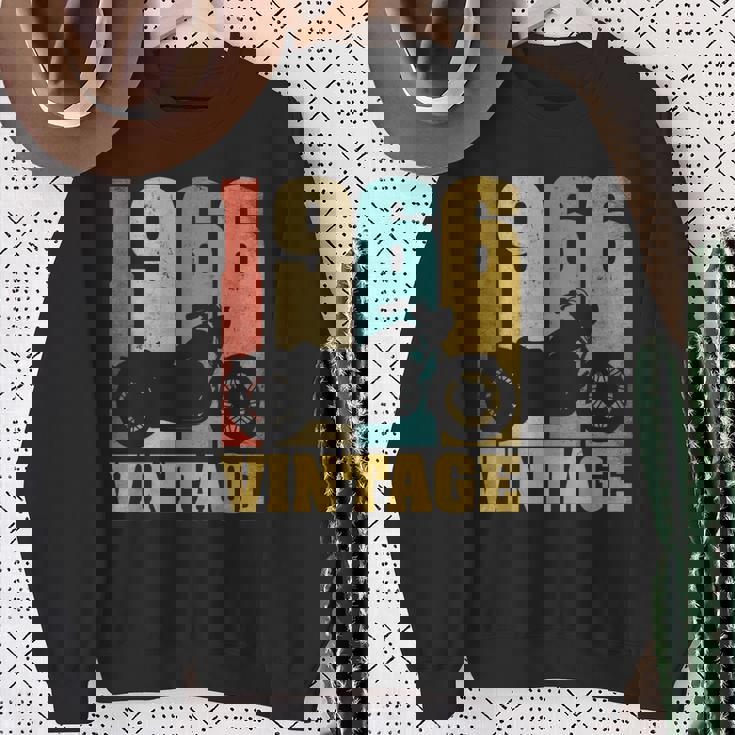 60 歳の誕生日バイカーギフトtシャツ-ヴィンテージ1966バイク スウェットシャツ 年配の女性への贈り物