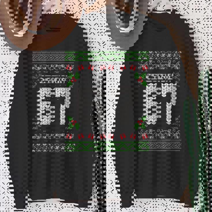 67 Santa Ugly Sleigh Six Seven Christmas Sweatshirt Gifts for Old Women