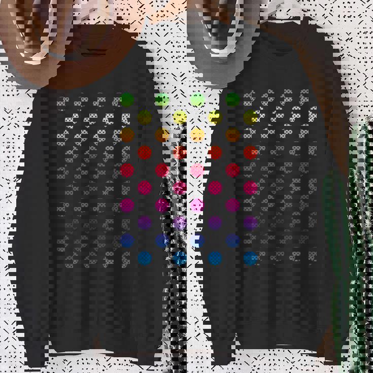 9月15日 ドットデー マルチカラー レインボー 水玉 スウェットシャツ 年配の女性への贈り物