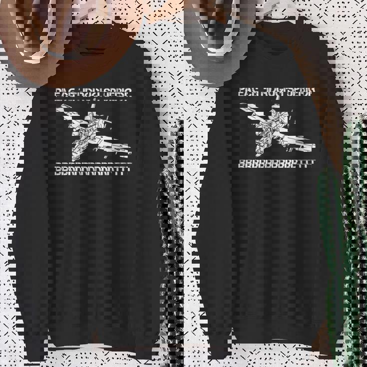 A-10イボイノシシサンダーボルトプレーンミームbbbrrrtttおかしいジョーク 長袖tシャツ スウェットシャツ 年配の女性への贈り物