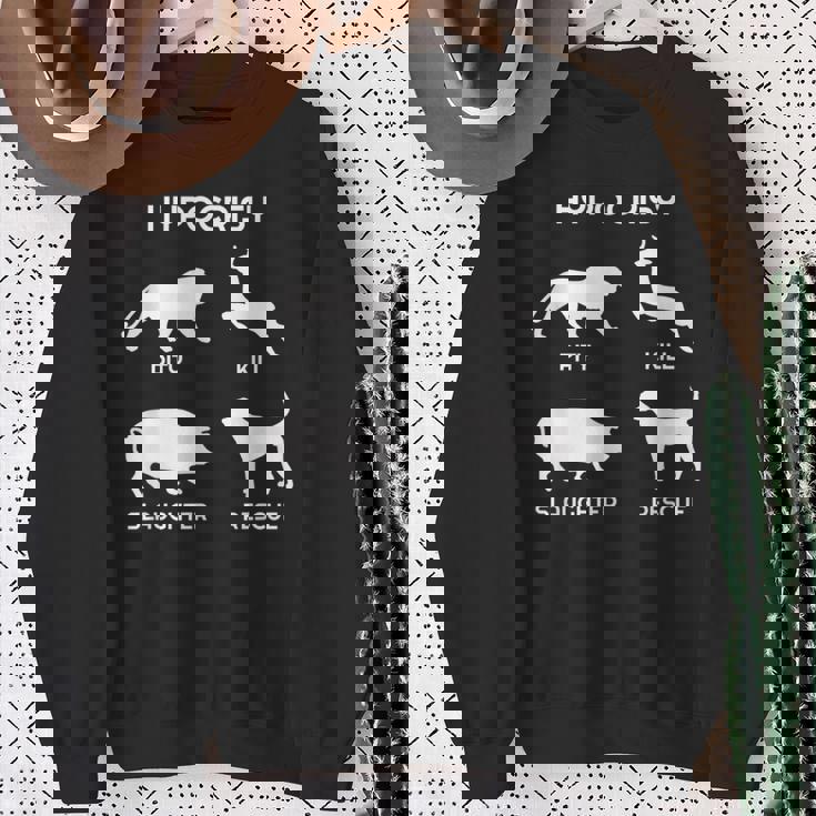 Animal Rights Hypocrisyegan スウェットシャツ 年配の女性への贈り物