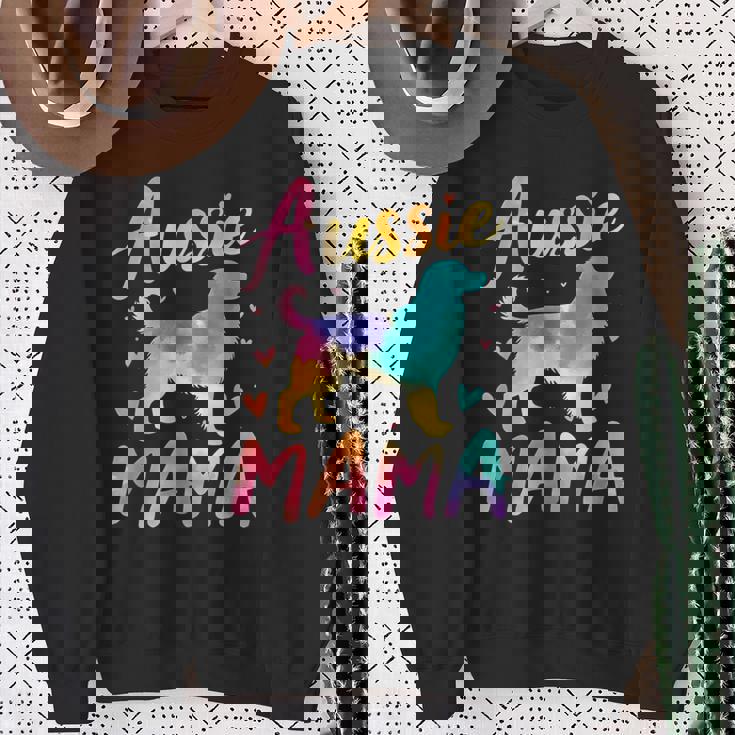 Australian Shepherd Mama Colorful Australian Shepherd Mom Sweatshirt Unisex Gifts for Old Women