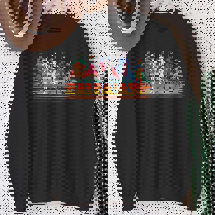 Battle Of The Planets ヴィンテージスタイルブラシストライプ スウェットシャツ 年配の女性への贈り物