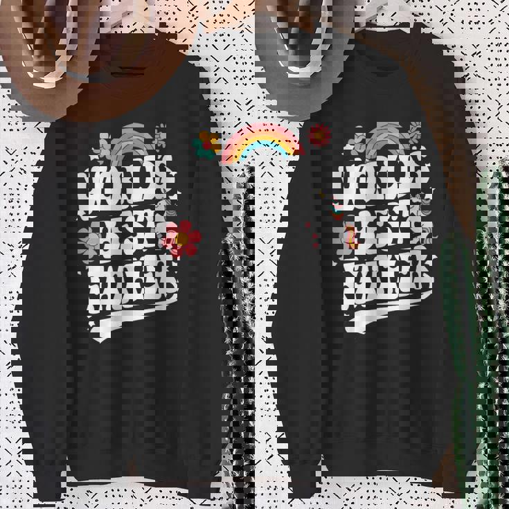 Words Best Father Pink Father’S Day スウェットシャツ 年配の女性への贈り物