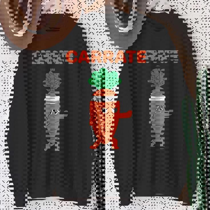 Carrate 空手キャロット かわいい＆面白いトレーニングダジャレ先生 スウェットシャツ 年配の女性への贈り物