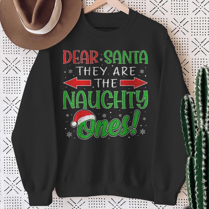 Dear Santa They Are The Naughty Ones Christmas Pajamas Sweatshirt Gifts for Old Women