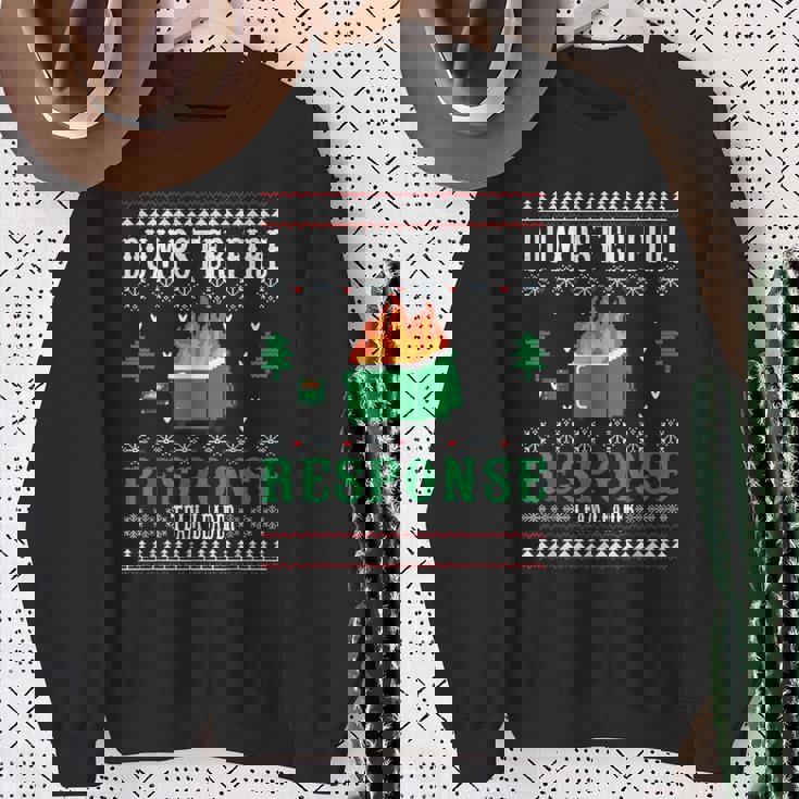 Dumpster Fire Response Team Leader Christmas Ugly Sweater Sweatshirt Gifts for Old Women