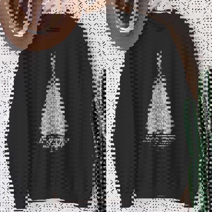 F-14 トムキャット 戦闘機 ジェットミリタリー パイロット 退役軍人 アメリカ空軍 スウェットシャツ 年配の女性への贈り物