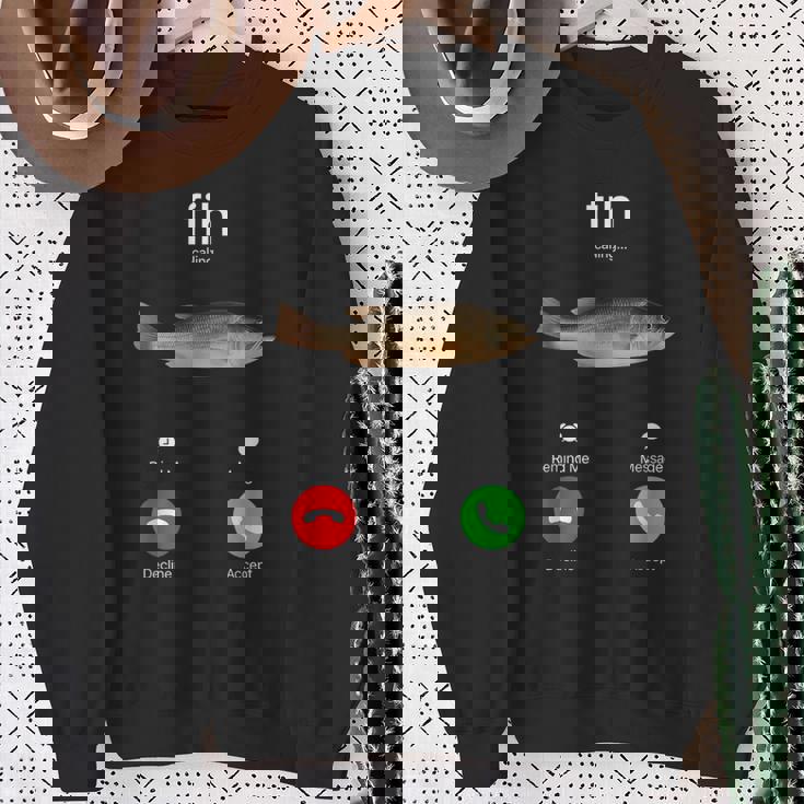 Fih Calling Accept Or Decline 面白い釣りミーム フィッシャーマン スウェットシャツ 年配の女性への贈り物