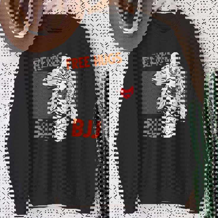 Free Hugs ブラジリアン柔術 Bjj 格闘技 面白い総合格闘技 スウェットシャツ 年配の女性への贈り物