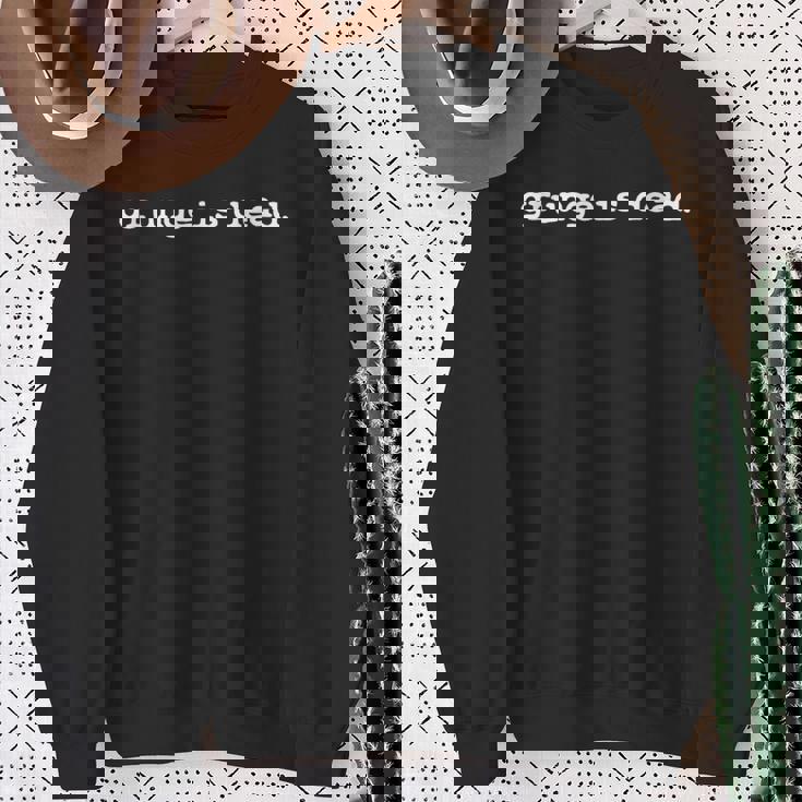 Grunge Is Dead Rock 90年代オルタナティブ シアトル音楽スローガン スウェットシャツ 年配の女性への贈り物