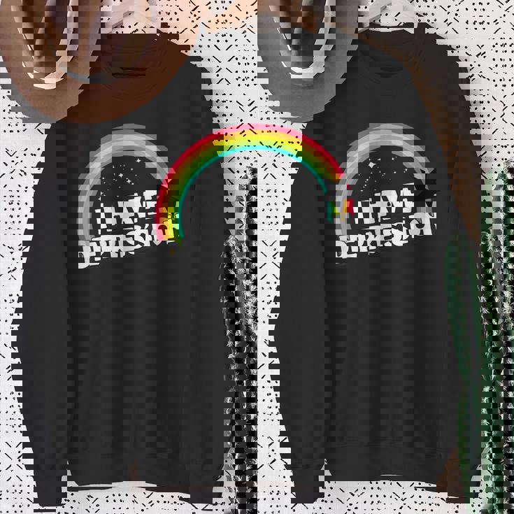 I Have Depression 面白いメンタルヘルスリマインダーギフト スウェットシャツ 年配の女性への贈り物