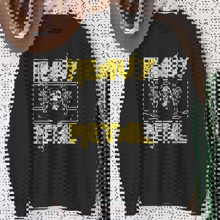 Heavy Metal Death Rock Keleton Horns Up ヘヴィメタル スウェットシャツ 年配の女性への贈り物