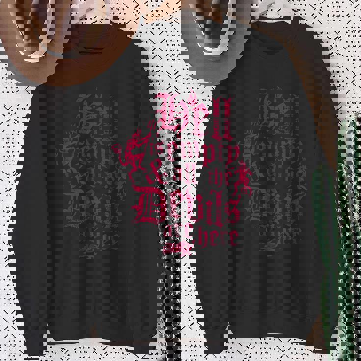 Hell Is Empty テンペスト ヴィンテージ アンティーク調 ゴシック シェイクスピア スウェットシャツ 年配の女性への贈り物