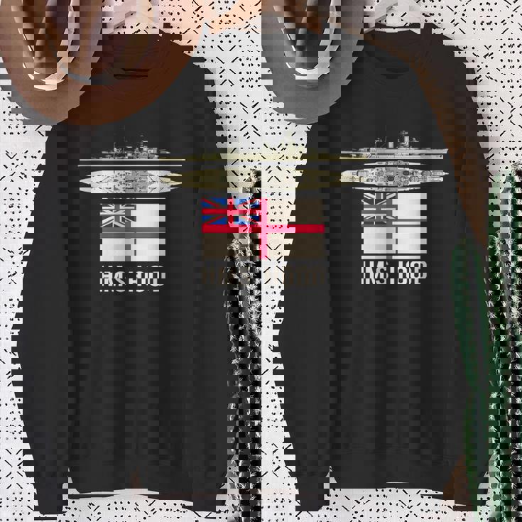 Hms Hood イギリス戦艦図 海軍旗 スウェットシャツ 年配の女性への贈り物