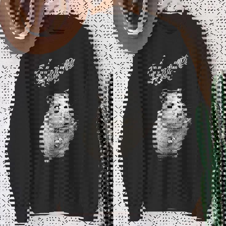 Hug Me ジャンガリアンハムスター アートデザイン 可愛い おしゃれ 動物 齧歯類 スウェットシャツ 年配の女性への贈り物