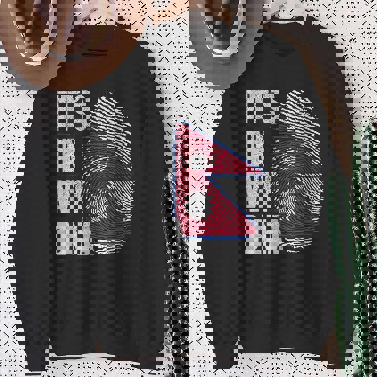 It's In My Dna ネパール ネパール国旗 指紋 スウェットシャツ 年配の女性への贈り物