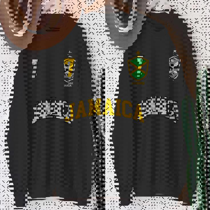 Jamaica チームサッカー ジャマイカ Number 7Occer スウェットシャツ 年配の女性への贈り物