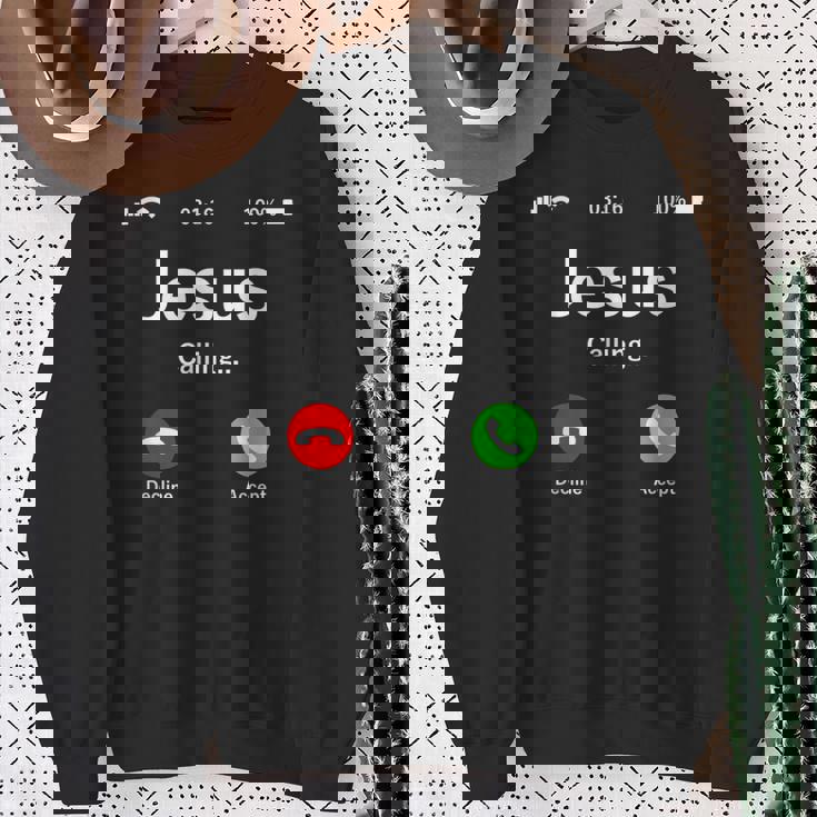 Jesus Is Calling 面白いイエスキリストギフト スウェットシャツ 年配の女性への贈り物