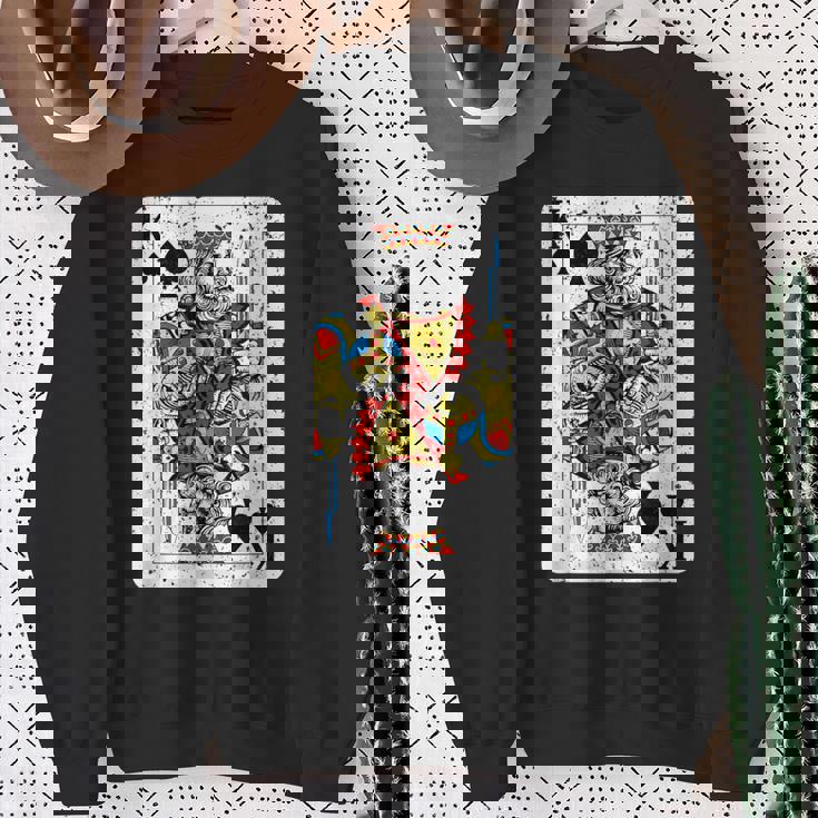 King Ofpades トランプデッキ ヴィンテージレトロスタイル スウェットシャツ 年配の女性への贈り物