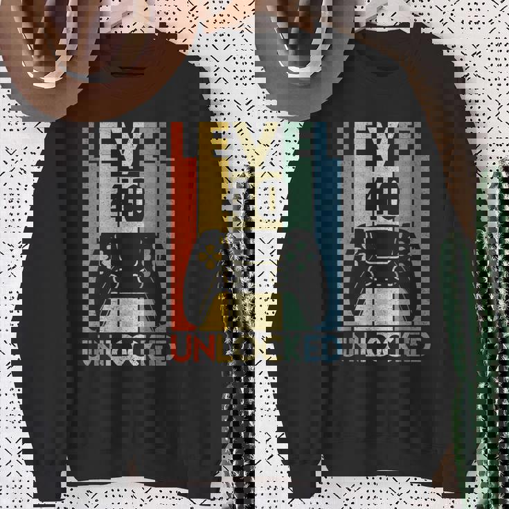 Level 40 Unlocked ideo Gamer 40Th Birthday スウェットシャツ 年配の女性への贈り物