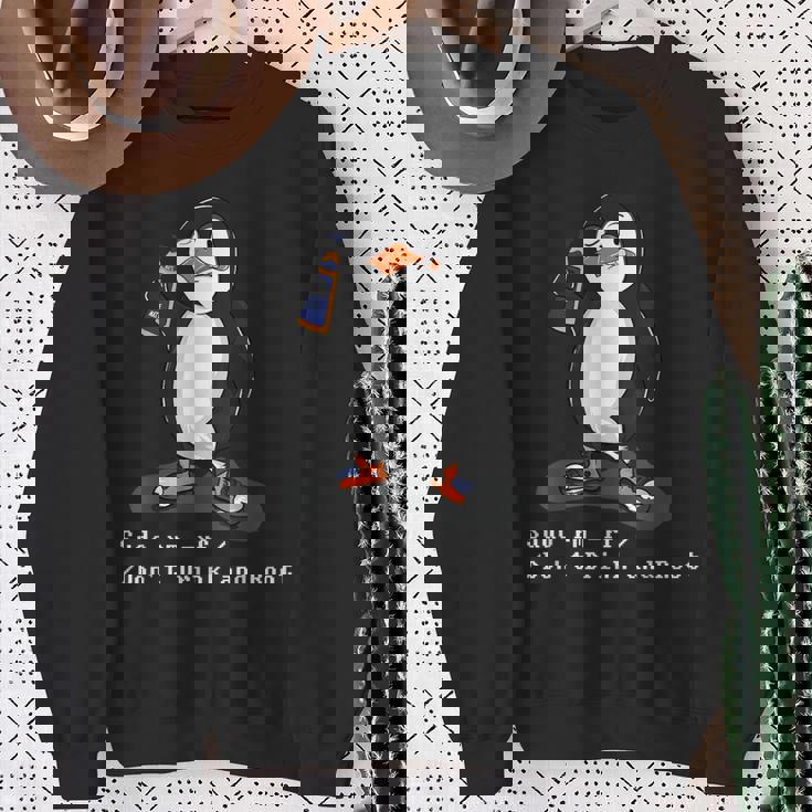 Linux Tux Penguinudo Rm Rf Pc Nerd Computer Freak Hacker スウェットシャツ 年配の女性への贈り物