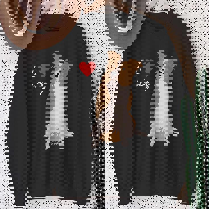 I Love My & Red Merle ボーダーコリー ドッグラバー。 スウェットシャツ 年配の女性への贈り物