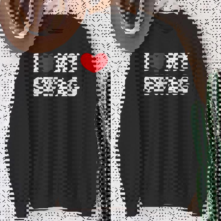 I Love Mywag アイ・ラブ・マイ・スワッグ、アイ・ハート・マイ・スワッグ 長袖tシャツ スウェットシャツ 年配の女性への贈り物