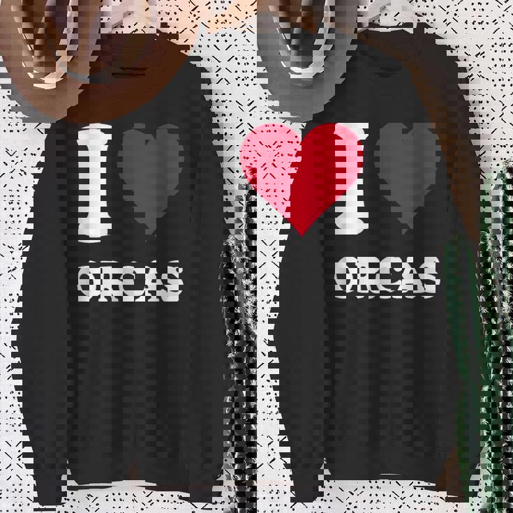 I Love Orcas スウェットシャツ 年配の女性への贈り物