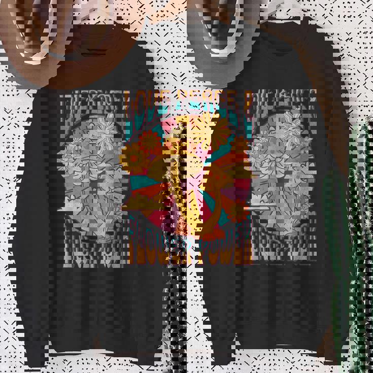 Love Peace ヒッピーコスチューム 60年代 70年代 フラワーフェスティバル衣装 スウェットシャツ 年配の女性への贈り物