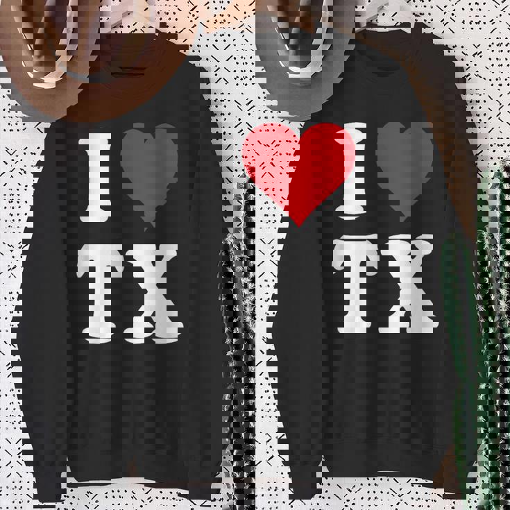 I Love Tx Initials I Heart TX First Last NameX スウェットシャツ 年配の女性への贈り物