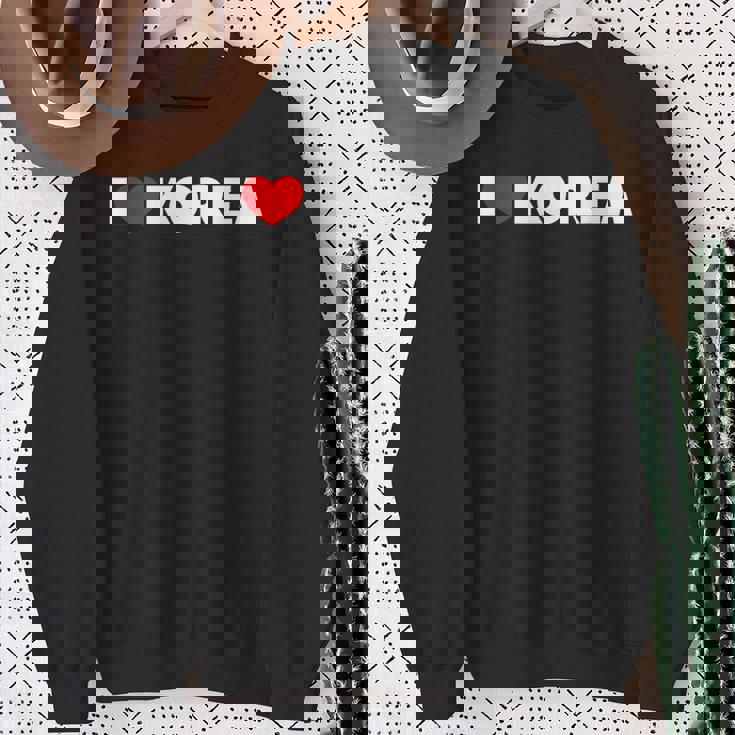 I Love ハート Korea スウェットシャツ 年配の女性への贈り物