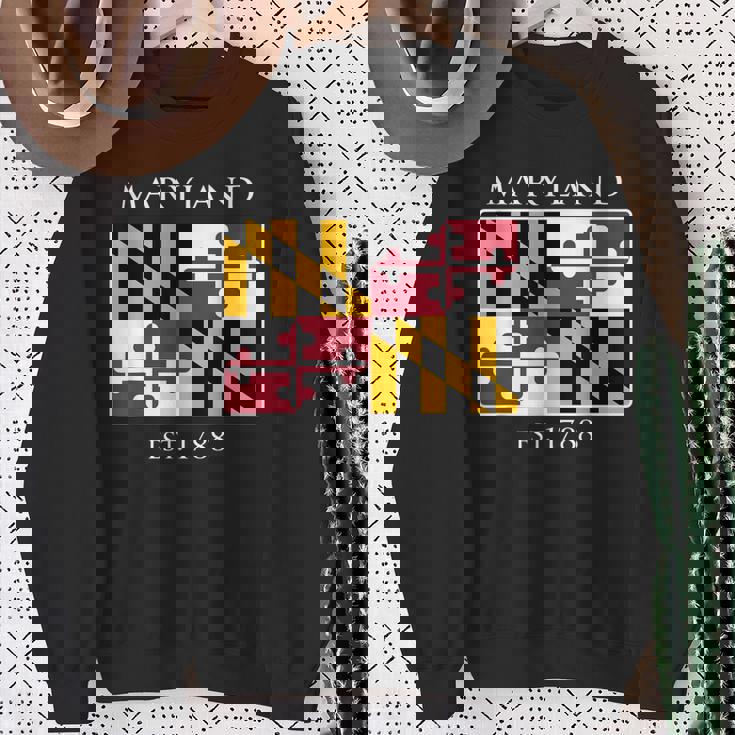 Maryland Flag 7Th Ustate 1788 Maryland Native スウェットシャツ 年配の女性への贈り物