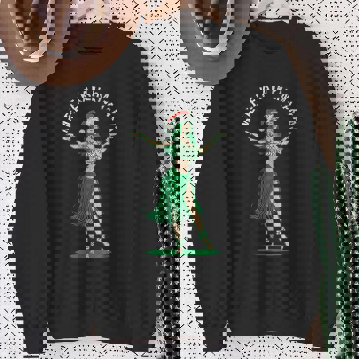 Mele Kalikimaka レトロ クリスマス フラガール シャカ ハワイ スウェットシャツ 年配の女性への贈り物