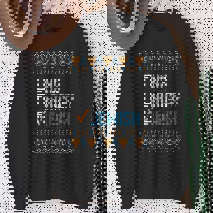 Nice Naughty Jewish Ugly Christmas Sweater Hanukkah Sweatshirt Unisex Gifts for Old Women