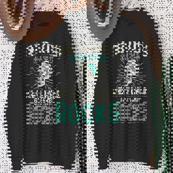 Theoices In My Head ロックコレクター ジオードハンター 地質学 スウェットシャツ 年配の女性への贈り物