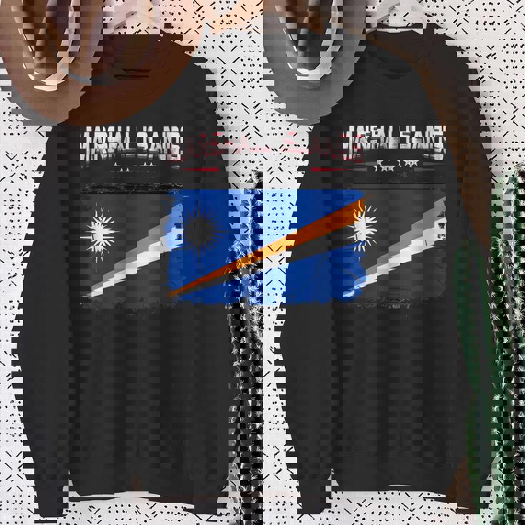 Patriotic Vintage Marshallese Flag Marshall Islands Sweatshirt Unisex Gifts for Old Women