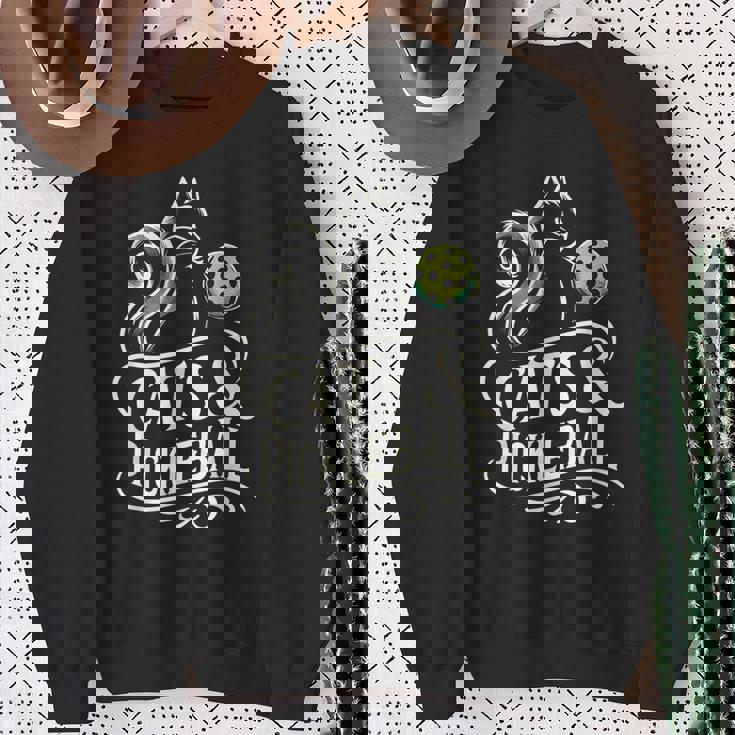 Pickleball Player 猫オーナーピックルボール キティ好きの服 スウェットシャツ 年配の女性への贈り物