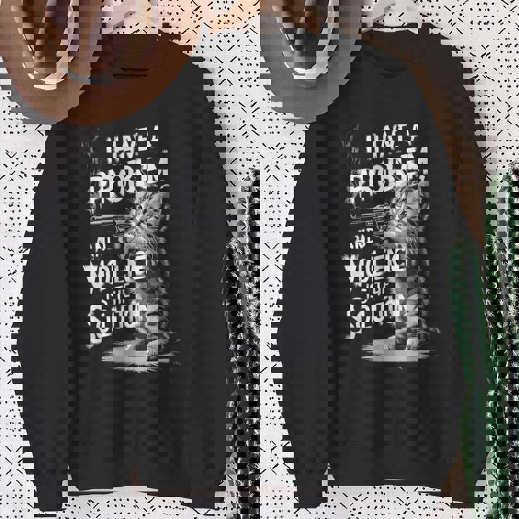 Problem Cat I Have A Problem Edgy Cat スウェットシャツ 年配の女性への贈り物