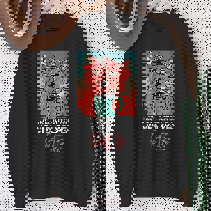 Rad Techは猫、放射線ヴィンテージ猫おもしろさんを愛しています スウェットシャツ 年配の女性への贈り物