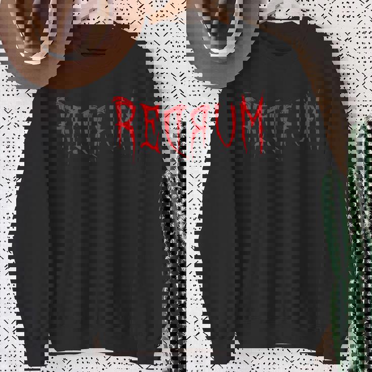 Redrum 怖い不気味な血まみれのハロウィンtシャツ2 スウェットシャツ 年配の女性への贈り物